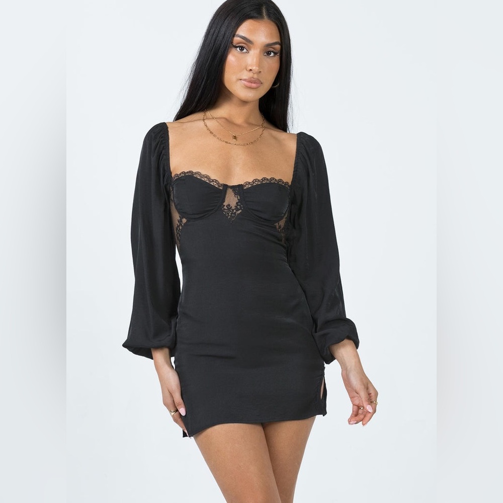 Princess Polly TEYANA MINI DRESS BLACK
